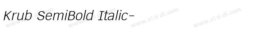Krub SemiBold Italic字体转换